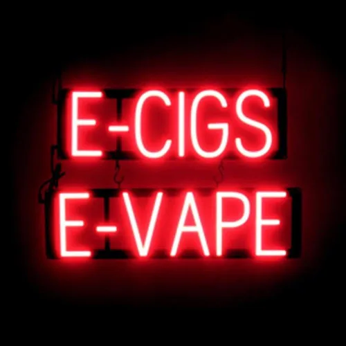Miniatura 30 de SpellBrite Cartel E-JUICE Señalización de tienda de humo con aspecto de neón, luces LED azules 22.3 x 6.3 pulgadas