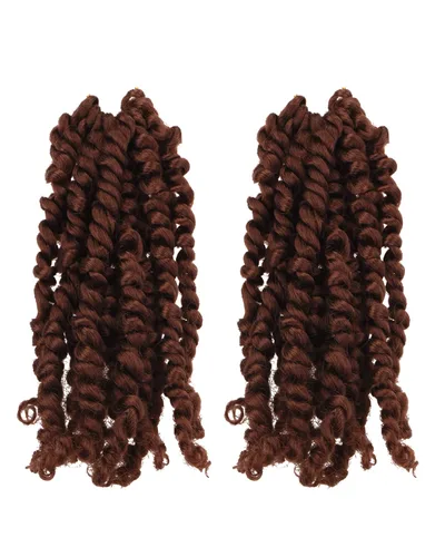 Miniatura 50 de Cabello de Ganchillo Pre-Retorcido Passion Twist para Mujeres Negras y Niños, Cabello Passion Twist Pre-Enrollado Trenzas Bohemias 4 Pulgadas 8
