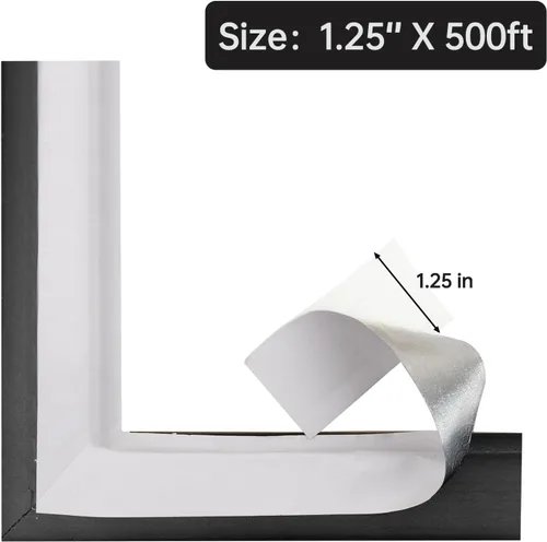 Miniatura 2 de Lineco Cinta adhesiva de sellado de marco, rollo de 1.25 pulgadas x 500 pies, gris (387-0155)
