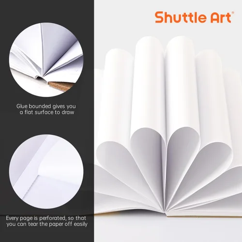 Miniatura 6 de Shuttle Art Almohadilla de Marcadores, Libro de Bocetos Cuadrado Portátil de 8.3”x7.67”, 50 Hojas de Papel para Dibujo con Marcadores, Papel de Arte
