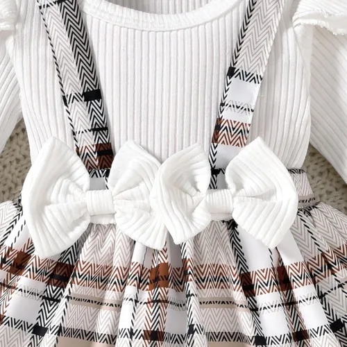 Miniatura 70 de Unutiylo Ropa de bebé recién nacida prematura con tirantes, traje de otoño e invierno, traje de manga larga con volantes
