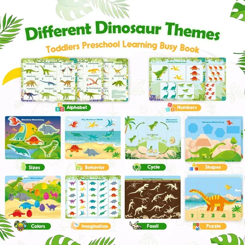 Miniatura 2 de MDINGTD Juguetes de dinosaurio para niños de 3 a 5 años, mi libro ocupado preescolar, juguetes Montessori para niños de 3, 4, 5, 6, 7 años, niños