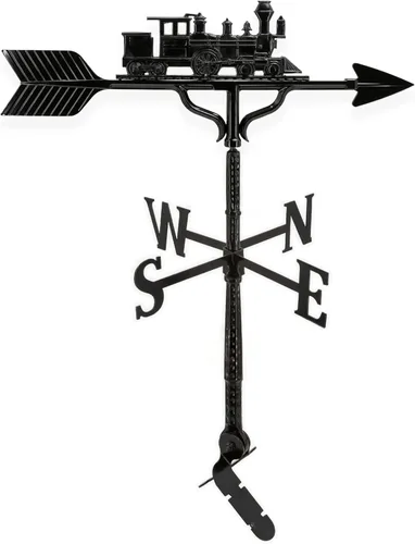 Montague Metal Products Veleta de 32 pulgadas con adorno de tren negro satinado