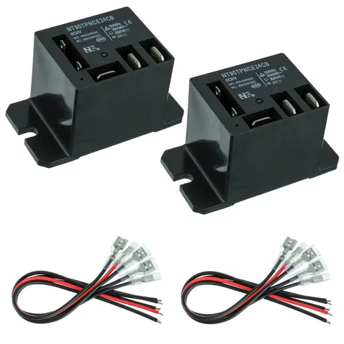 Miniatura 9 de NT90-DC12V-10X Relé de potencia DC 12V Bobina 12 VDC 30A 40A SPDT(1NO 1NC) con montaje de brida y 10 terminales de conexión rápida con cables Relé