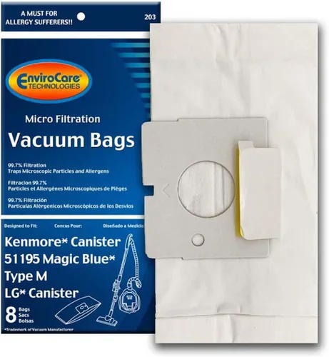 Kenmore Canister Style 51195 Magic Blue - Bolsas de repuesto EnviroCare para aspiradoras, diseñadas para adaptarse a aspiradoras Kenmore Magic Blue,