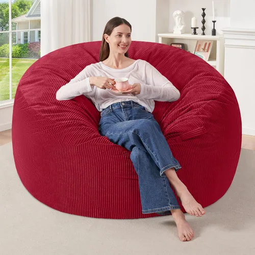 Miniatura 49 de HABUTWAY 2 puf de 2 pies, puf gigante para adolescentes y adultos, puf grandes con relleno de espuma viscoelástica, puf grandes con funda de pana