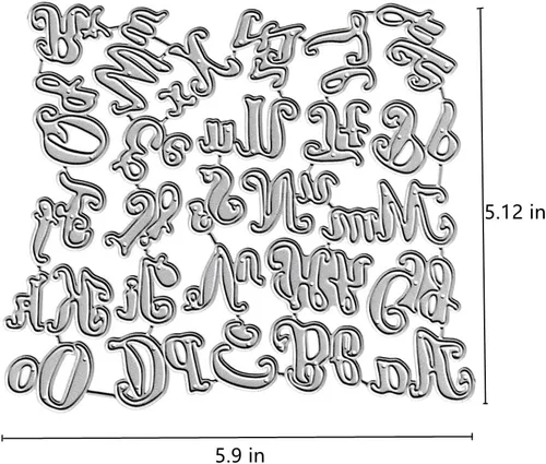 Miniatura 2 de 26 troqueles de corte de letras mayúsculas, minúsculas, 26 troquelados del alfabeto, plantillas de metal en relieve, molde de plantilla