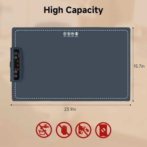 Miniatura 7 de Tapete Calentador de Alimentos - Tapete Calentador Plegable para Alimentos con Control de Temperatura Ajustable, Modos de Tiempo, Función