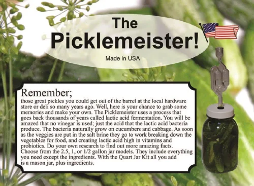 Miniatura 4 de The Picklemeister - Tarro de fermentación de vidrio (Picklemeister 1 galón)