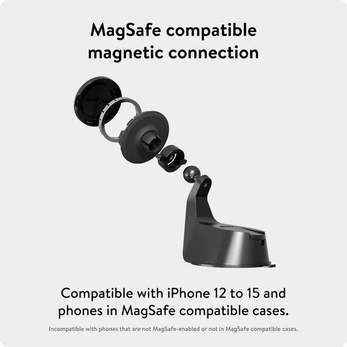 Miniatura 3 de Mous Soporte de teléfono compatible con MagSafe y Pixelsnap - Soporte de succión para teléfono compatible con iPhone 17/16/15/14, Pixel 10, S26/S25