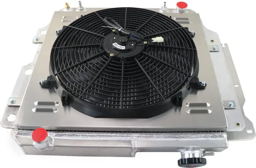 Miniatura 8 de Radiador compatible con Jeep Wrangler TJ 2.4L-4.2L 1987-06, radiador de aluminio de 3 filas + cubierta de ventilador de 120 W + kit de relé