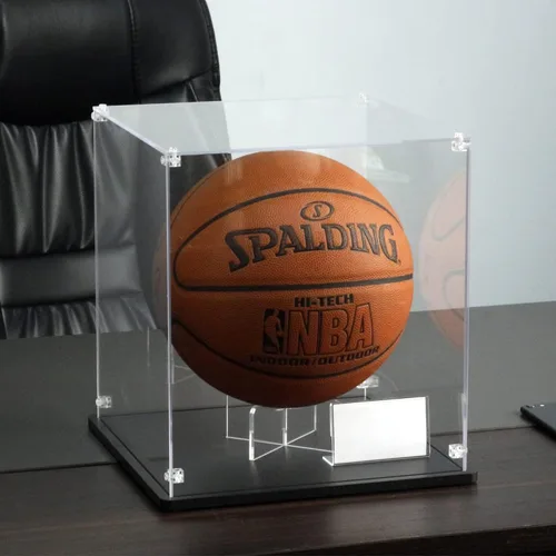 Miniatura 13 de Vitrina de acrílico Cubo de 15 x 8 x 8 pulgadas, caja de exhibición de acrílico de 0.118 in de grosor con base de madera negra, escaparate