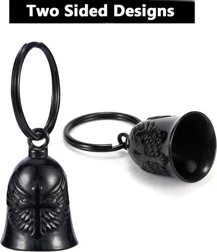 Miniatura 5 de Motorcycle Cross Bell - Key Chain Biker Bells Protect the Rider - Accessories Negro