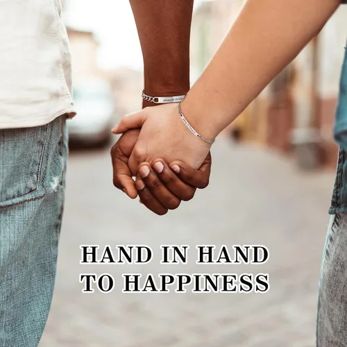 Miniatura 4 de Pulseras a juego, pulseras de pareja, regalos de aniversario para él y ella, novio y novia, pulseras de acero inoxidable, joyería de relación