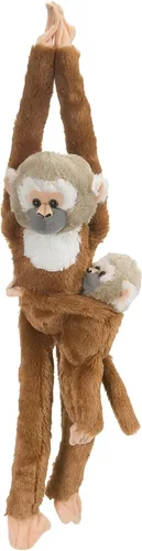 Wild Republic Mono de ardilla con peluche de bebé, animal de peluche, juguete de peluche, regalos para niños, colgante de 20 pulgadas
