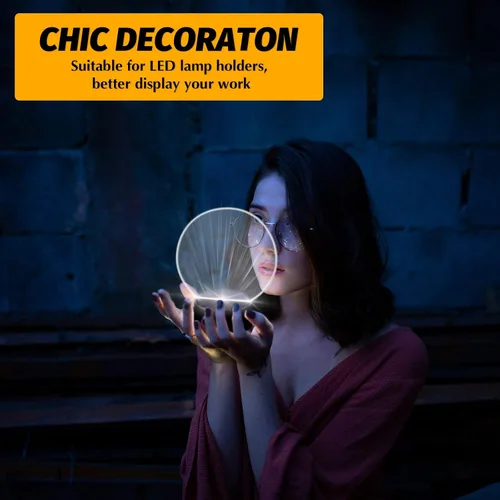 Miniatura 6 de Honoson Base de lámpara LED de noche 3D de 4 piezas, 16 colores, base de exhibición de luces LED con control remoto y cable USB, marco de luces