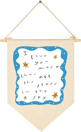 Miniatura 33 de Twinkle Twinkle Little Star - Bandera colgante de lona para pared, regalo para bebé, niños, guardería, habitación de niños, sala de juegos, pancarta