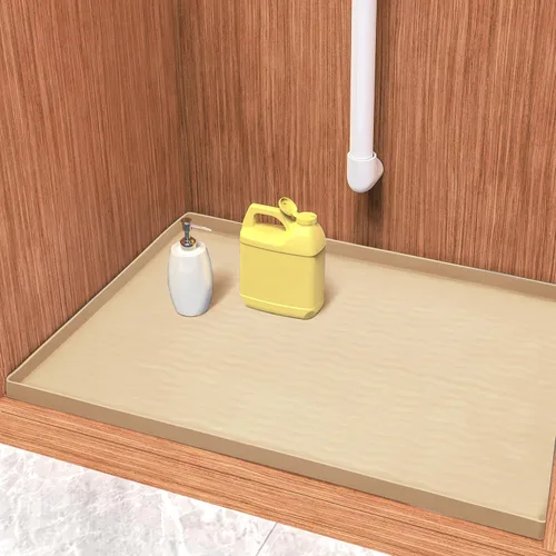 Miniatura 118 de URMONA Tapete de silicona impermeable para debajo del fregadero, 34 x 22 pulgadas, forro para estante de cocina y baño, protector de gabinetes