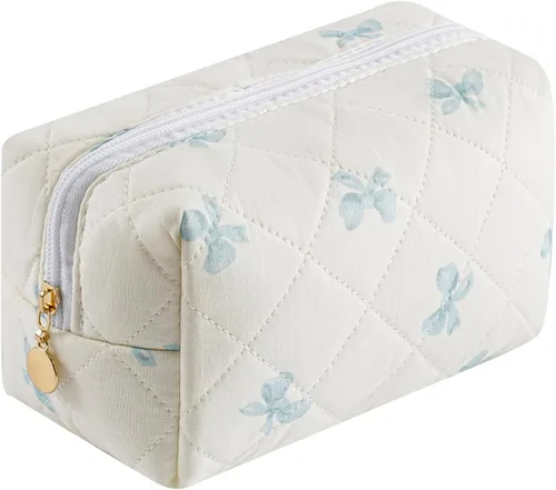 Miniatura 32 de Bolsa de maquillaje de viaje para mujeres y niñas, bolsa de maquillaje con cremallera, flores florales, organizador de maquillaje, bolsa de tela