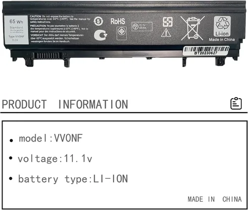 Miniatura 2 de Hubei VV0NF 0M7T5F 0K8HC 1N9C0 7W6K0 F49WX NVWGM CXF66 WGCW6 N5YH9 Reemplazo de batería para portátil Dell Latitude E5540 E5440 0M7T5F F49WX NVWGM