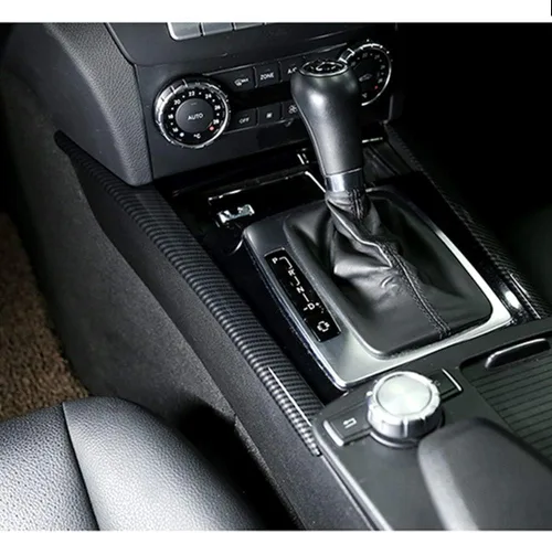 Miniatura 2 de YIWANG ABS cromado para Mercedes Benz Clase C W204 C180 C200 2007 – 2013 Consola central de coche, tiras de decoración de accesorios, Fibra de Fibra