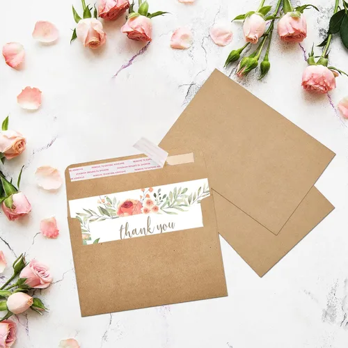 Miniatura 7 de ACSTEP Paquete de 100 sobres A4 de 4-1/4 x 6-1/4 pulgadas, autoadhesivos, papel kraft marrón de 4 x 6 pulgadas, para bodas, invitaciones, fotos