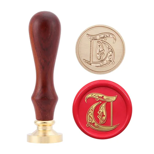 Miniatura 22 de Yoption Sello de cera del alfabeto gótico vintage, sello de cera, sello de cera para tarjeta de Acción de Gracias, sobre, envoltura de regalos