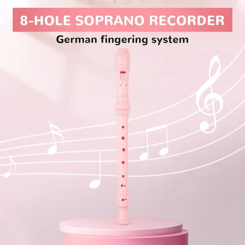 Miniatura 6 de SWAN Grabadora soprano para estudiantes principiantes – Flauta de 8 agujeros desmontable 3 piezas ABS descante grabadores con varilla de limpieza