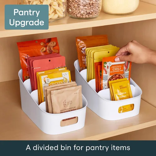 Miniatura 2 de YouCopia ShelfBin - Organizador de paquetes, contenedor dividido elevado de 4 niveles en escalera, organizador de almacenamiento sin BPA