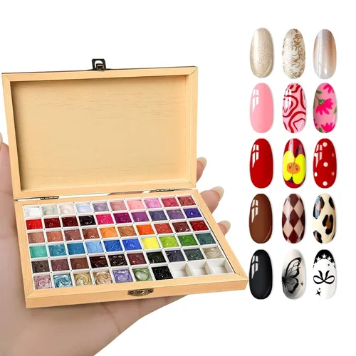 Sponge Mini Paint Patting Gel Polish & Kit de herramientas, 57 colores degradados de uñas, pintura en gel para colorete floreciente para UV LED
