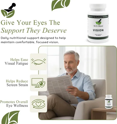 Miniatura 2 de Vision - Formulado por expertos, mezcla natural y robusta para el bienestar de los ojos, con luteína, zeaxantina, astaxantina, zinc, tiamina