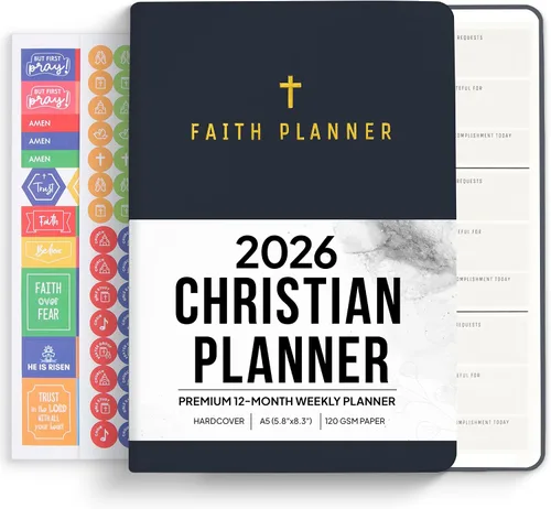 Agenda cristiana 2026 y diario de oración | Fortalece tu relación con Dios y navega mejor por su camino por ti | Agenda diaria con versículos de la