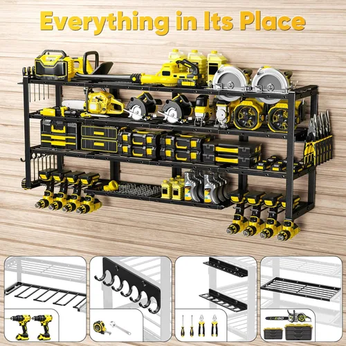 Miniatura 3 de POKIPO Organizador de herramientas eléctricas extra grande de 64 pulgadas de ancho, capacidad de carga de 1000 libras, estante de almacenamiento