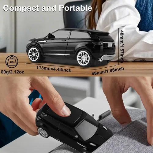 Miniatura 4 de Ratón inalámbrico lindo ratón de coche, portátil compacto novedoso, divertido ratón USB para laptop, computadora, tableta, MacBook, niños, niñas
