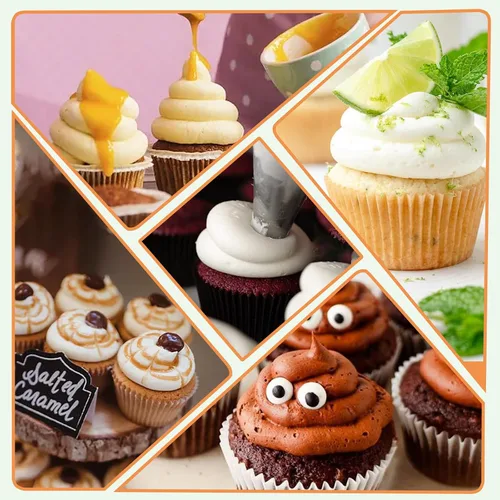 Miniatura 9 de Hendiy - Juego de 5 puntas redondas grandes, acero inoxidable Decoración profesional de la torta, punta de glaseado, para las galletas