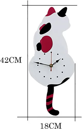Miniatura 2 de Topkey Reloj de pared creativo de acrílico con péndulo de cola oscilante para sala de estar, dormitorio, cocina, decoración del hogar, batería