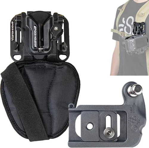 Miniatura 11 de Spider Holster – Pistolera de cámara con clip y opciones de extracción rápida y bloqueo seguro. Incluye placa para cámara con pin de acero Funda +