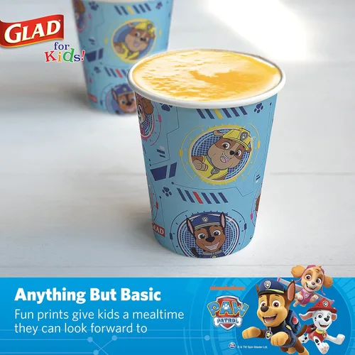Miniatura 4 de Glad Vasos de papel desechables para niños Paw Patrol, Core Pups Blue - Resistentes, a prueba de remojo, aptos para niños, para uso diario, 9 onzas