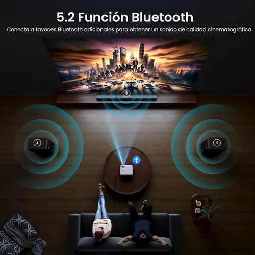 Miniatura 7 de Proyector inteligente oficial de Google TV, HAPPRUN 4K UHD Home Theater con sonido Dolby, Wi-Fi y Bluetooth, aplicaciones de transmisión integradas