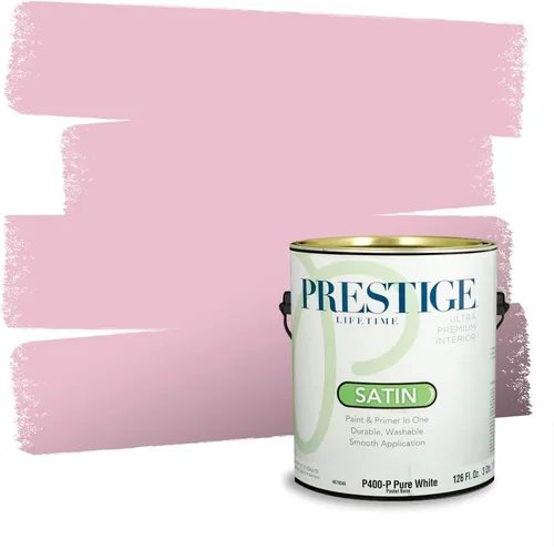 Miniatura 587 de Prestige Paints Pintura exterior e imprimación en uno, 1 galón, plano, coincidencia comparable de Valspar* Amber Rose*