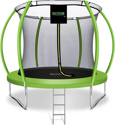 Miniatura 20 de Trampolín de 15 pies con red de recinto, trampolín para exteriores con red de seguridad para niños con escalera, trampolín para patio trasero de 6