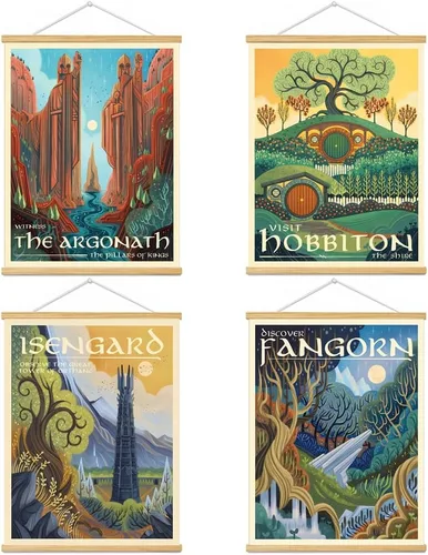 Miniatura 27 de Meksular Impresiones artísticas de pared de paisaje de la Tierra Media, pintura en lienzo, carteles de fantasía, imágenes de pared, para regalo