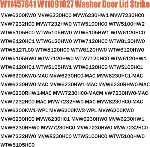 Miniatura 6 de Reemplazo de cerradura de tapa de lavadora Maytag - Piezas de cierre de puerta de lavadora Whirlpool W11457841 W11091027 4959179 AP6987306
