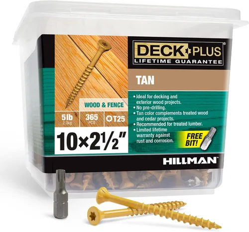 Miniatura 73 de Deck Plus Tornillos para valla y madera exterior con revestimiento epoxi de 3 pulgadas #10 x 3 Torx/Star Drive Incluido, rosca gruesa, tornillo