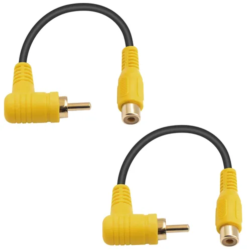 Miniatura 10 de Duttek Cable RCA de ángulo recto de 5 pies/4.9 ft, estéreo de 90 grados macho a macho con puerto chapado en oro 4K para amplificadores, cine