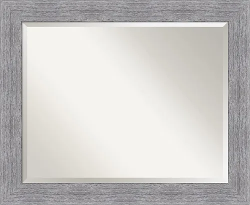 Miniatura 11 de Amanti Art Brown Wall Mirror 25x21 Bark Rustic Char Rectangle Bathroom Mirror for Wall Decor Living Room, Small Rustic Farmhouse Frame, Hangs