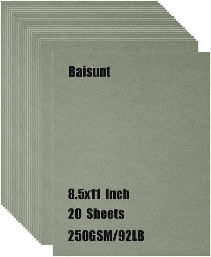 Miniatura 14 de Baisunt 20 hojas de cartulina negra de 250 g/m²/92 lb, papel grueso en blanco para proyectos de arte DIY, álbum de recortes, elaboración de tarjetas