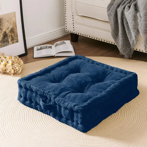 Miniatura 18 de Wellsin Almohadas cuadradas sólidas para el suelo para adultos y niños, cojín grande de meditación con espuma gruesa y funda de terciopelo lavable