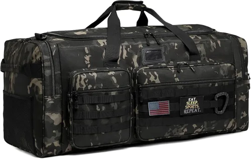 Bolsa de lona extra grande de 130L para hombres, bolsa de lona resistente para viajes, bolsa grande de equipo de gimnasio deportivo para hockey,