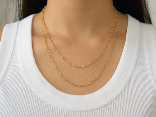 Miniatura 27 de Collares en capas para mujer, chapados en plata, delicada cuerda torcida de serpiente, delicado collar en capas, gargantilla de diferentes